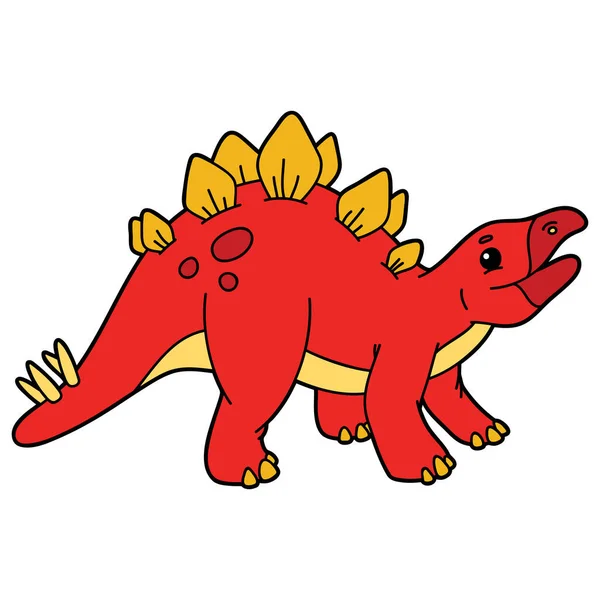 Ilustración Educativa Vectorial Lindo Personaje Dinosaurio Dibujos Animados Para Niños — Archivo Imágenes Vectoriales