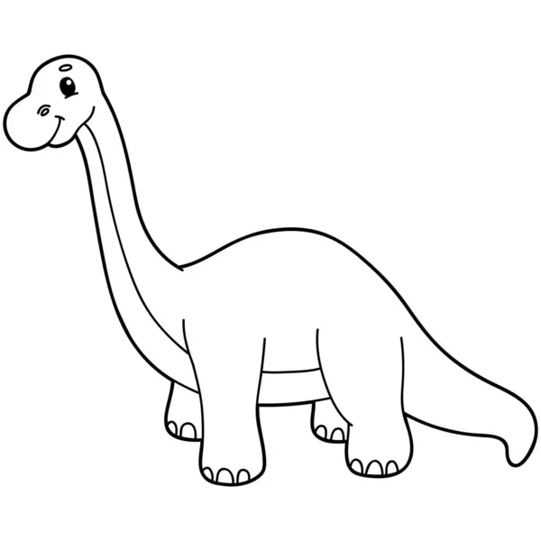 Dibujo Para Colorear Ilustración Vectorial Con Dinosaurio Dibujos Animados Para — Vector de stock
