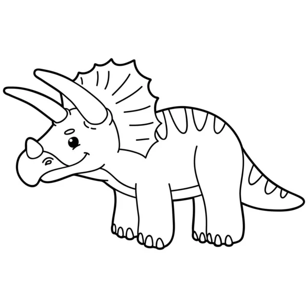 Dibujo Para Colorear Ilustración Vectorial Con Dinosaurio Dibujos Animados Para — Vector de stock