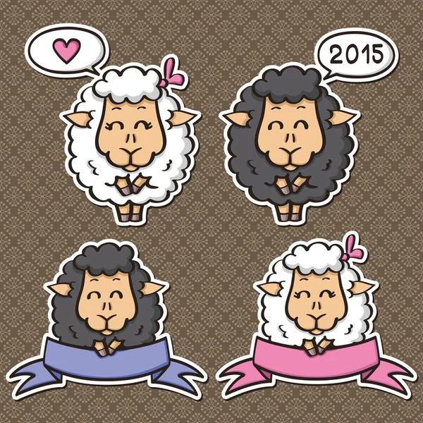 Ovce - symbolem nového roku 2015 — Stockový vektor