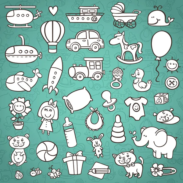 Komik bebek Icons set.