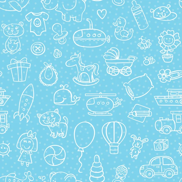 Baby boy toys pattern. Vector Graphics