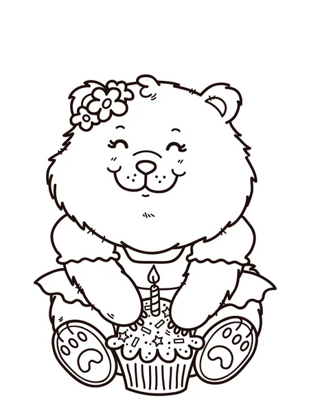 Feliz cumpleaños chica oso . — Archivo Imágenes Vectoriales