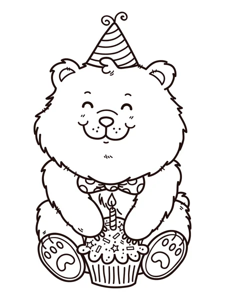 Feliz aniversário urso . — Vetor de Stock