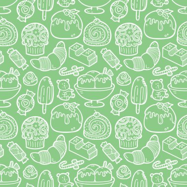 Doodle tatlılar desen.