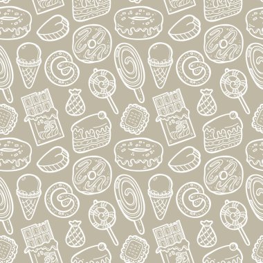 Doodle tatlılar desen.