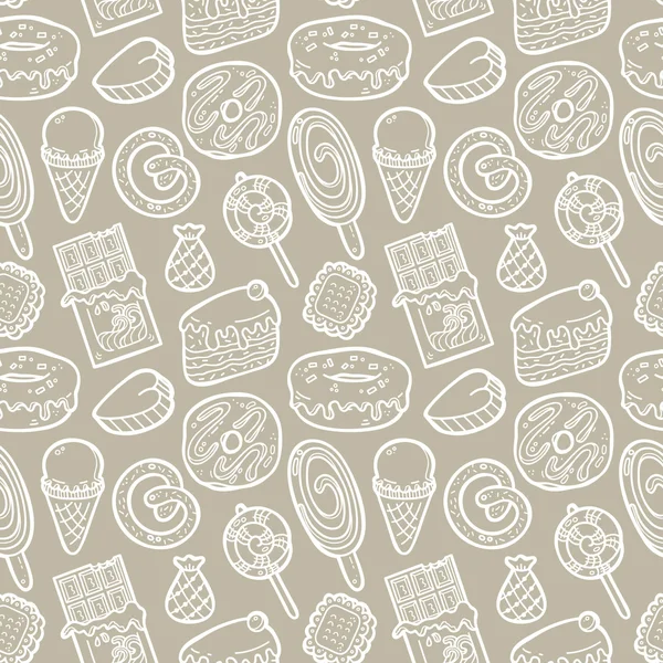 Doodle sweets pattern. — Stock Vector