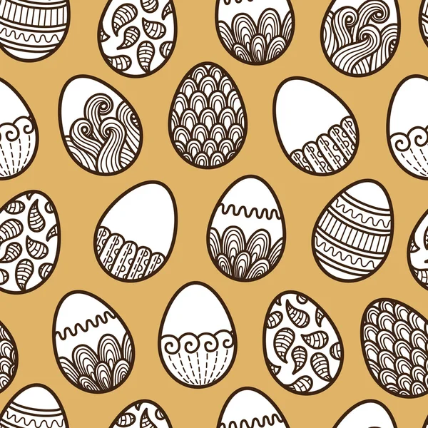 Doodle Easter pattern. — Stock Vector