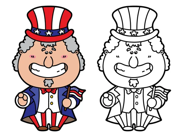 Funny Uncle Sam. — Stock Vector