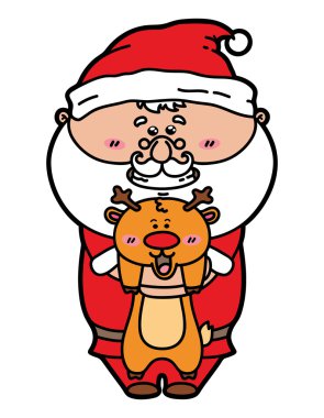 komik Noel Baba ve geyik.