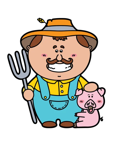 Vicces farmer — Stock Vector