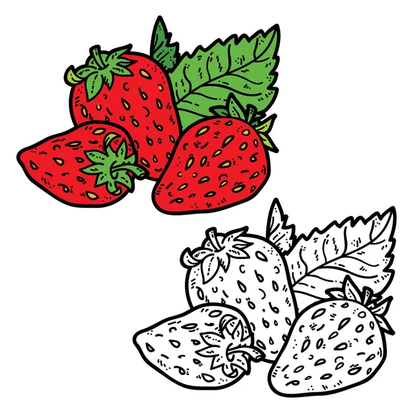 Niedliche Erdbeeren. — Stockvektor
