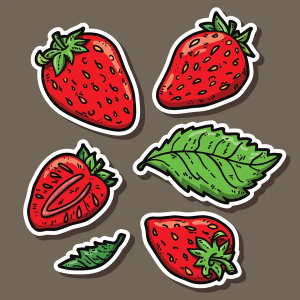 可爱的草莓. — 图库矢量图片