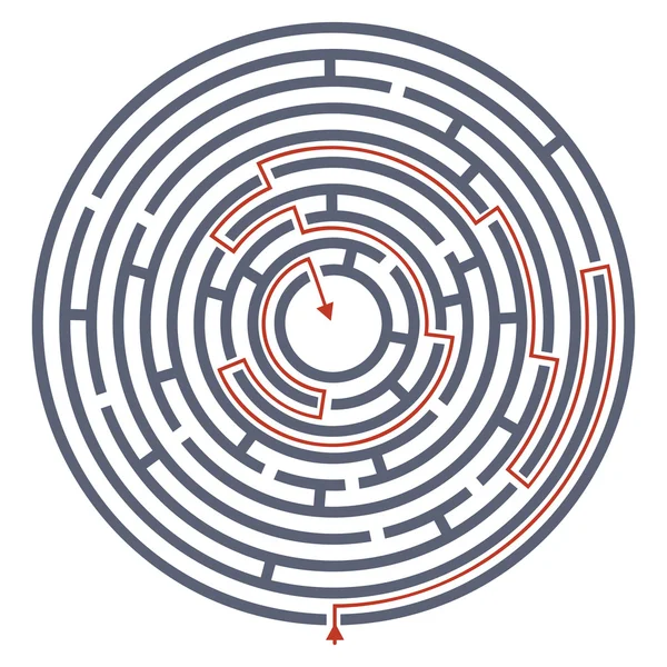 Laberinto laberinto con respuesta . — Archivo Imágenes Vectoriales