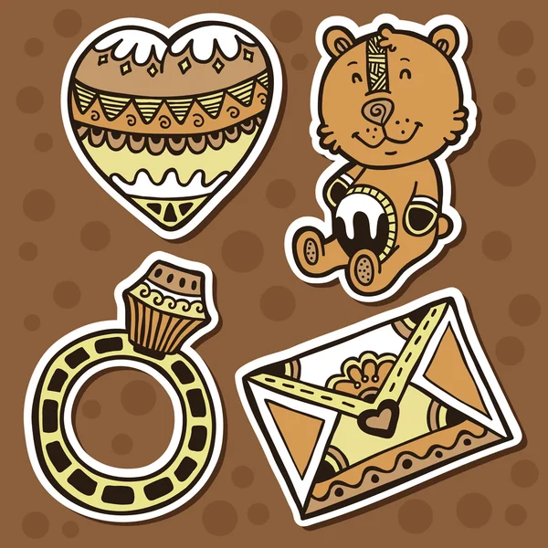 Stickers ornate set. — Stock Vector