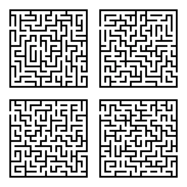 Set of mazes labyrinths. — Stock Vector