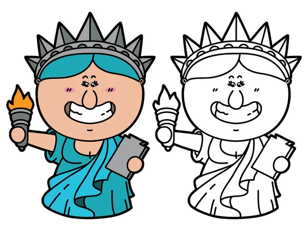 Funny Statue of Liberty. — Stock Vector
