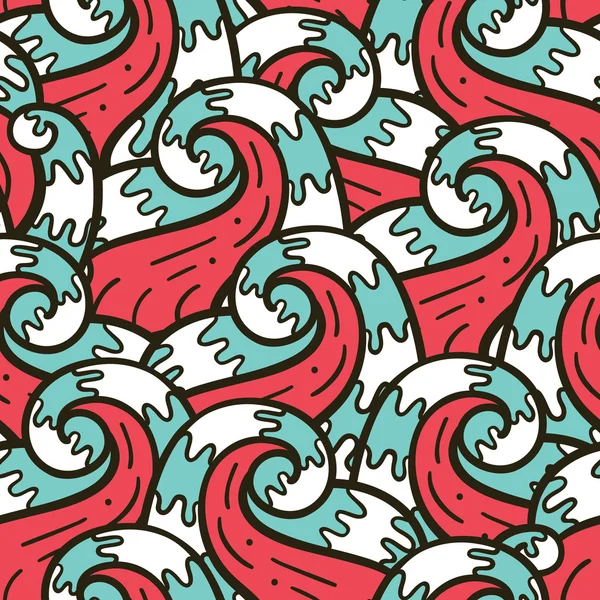 Doodle sea pattern. — Stock Vector