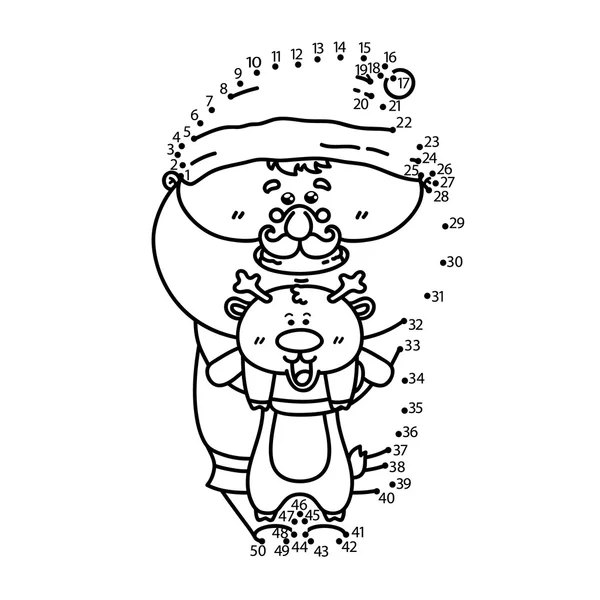 Dot to dot Santa gioco . — Vettoriale Stock