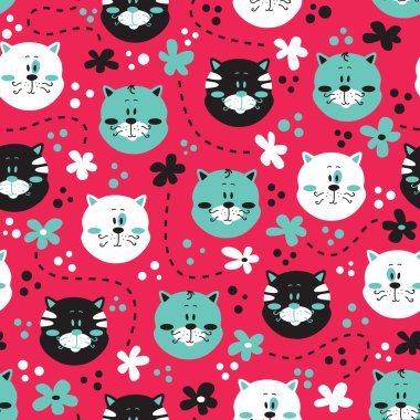 sevimli kedicik desen.