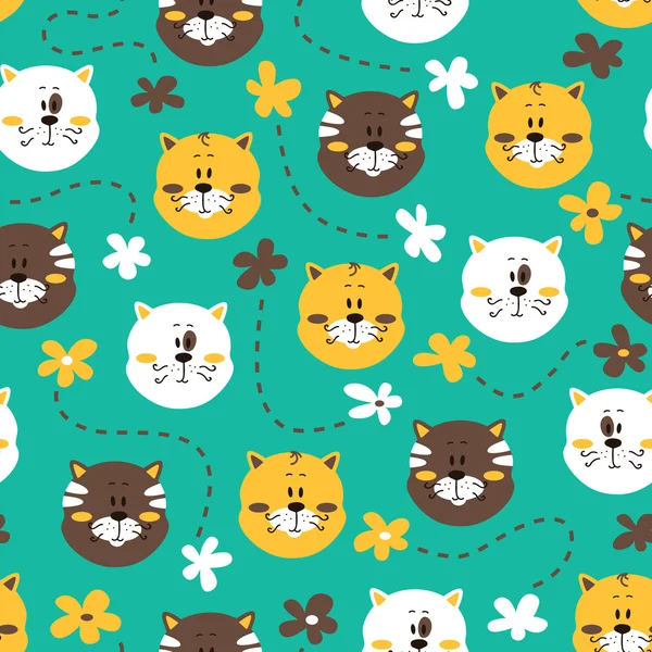 Cute kitty patroon. — Stockvector