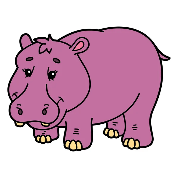 Ippopotamo carino . — Vettoriale Stock