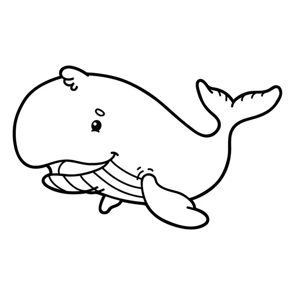 Söta tecknade whale — Stock vektor