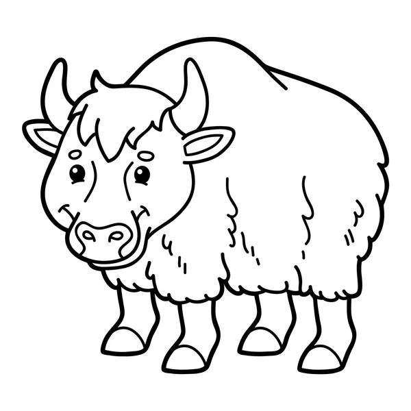 Mignon dessin animé yak — Image vectorielle