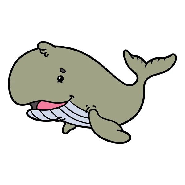 Söta tecknade whale. — Stock vektor