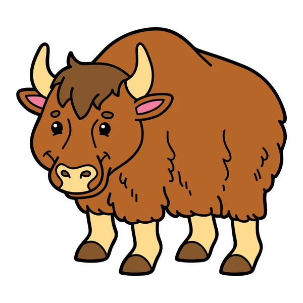 Yak bonito dos desenhos animados . — Vetor de Stock