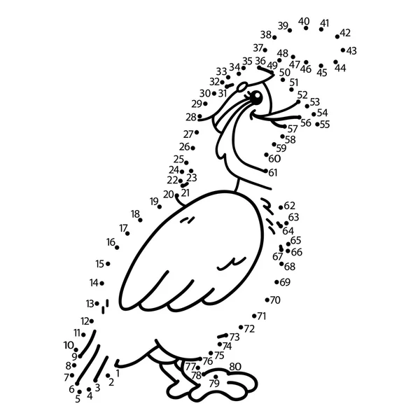 Dot to dot quail game. — Stock Vector