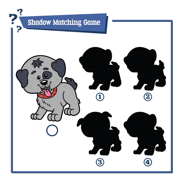 Αστεία σκιά παιχνίδι σκύλος. — Διανυσματικό Αρχείο