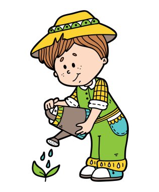 Şirin renkli bahçıvan.