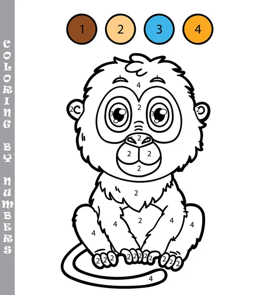 Divertido mono para colorear juego . — Vector de stock