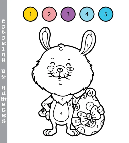 Funny bunny coloring game. — Stock Vector