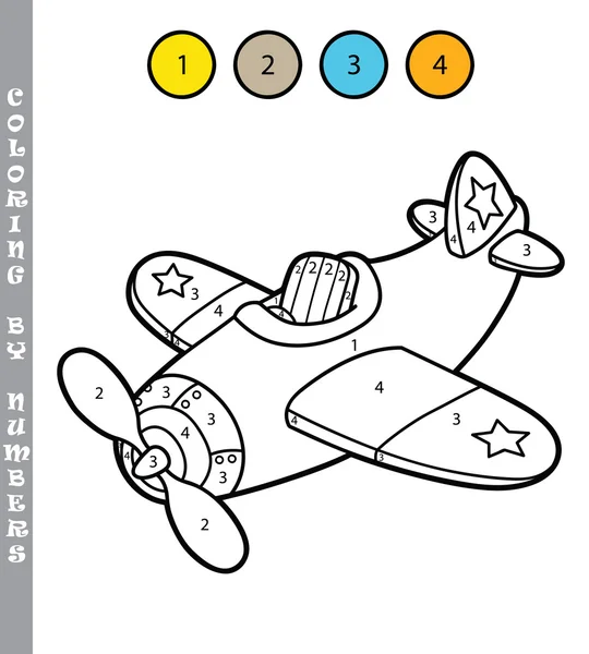 Lustige Flugzeug-Färbung Spiel. — Stockvektor