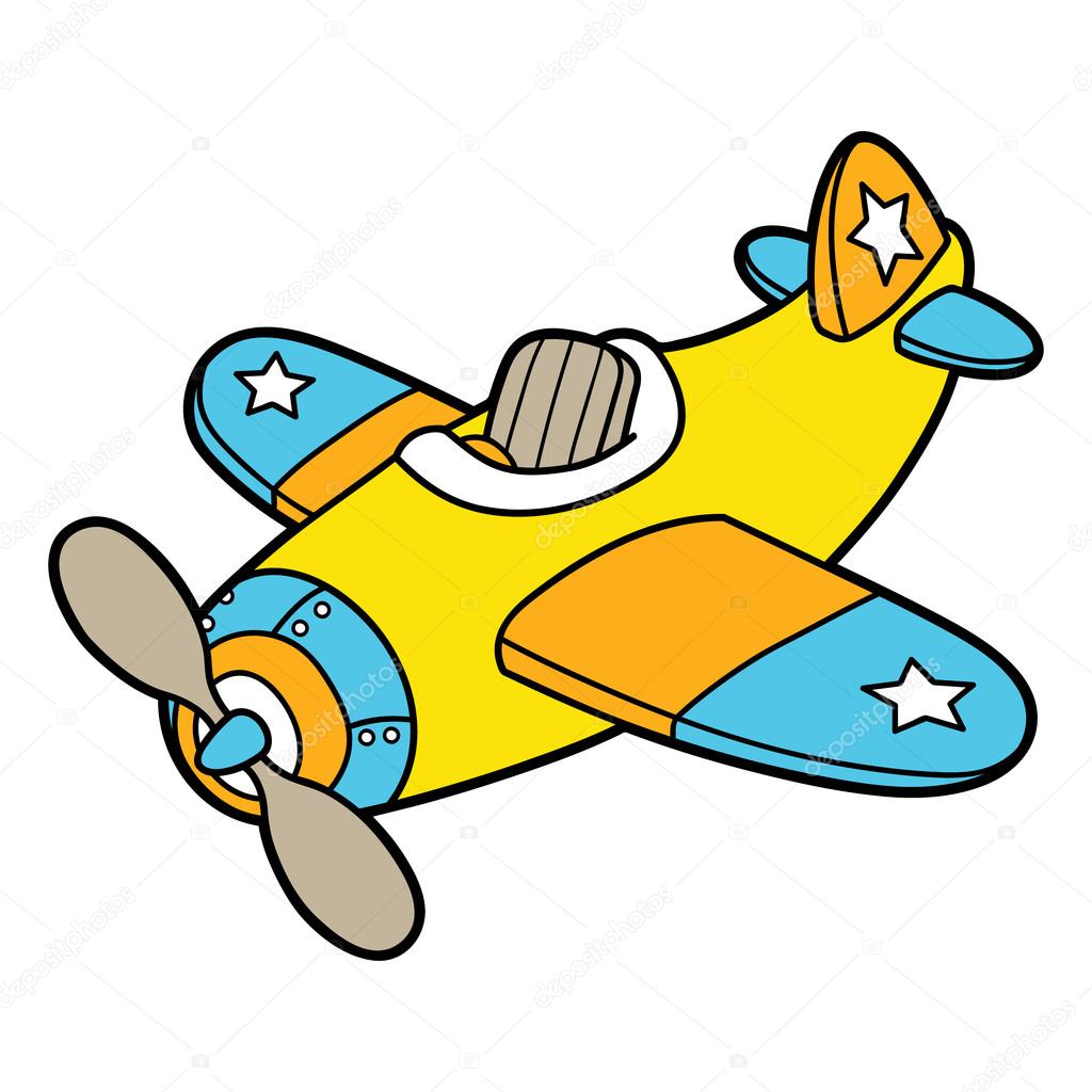 Cute Cartoon plane. — Stock Vector © boyusya #98127408