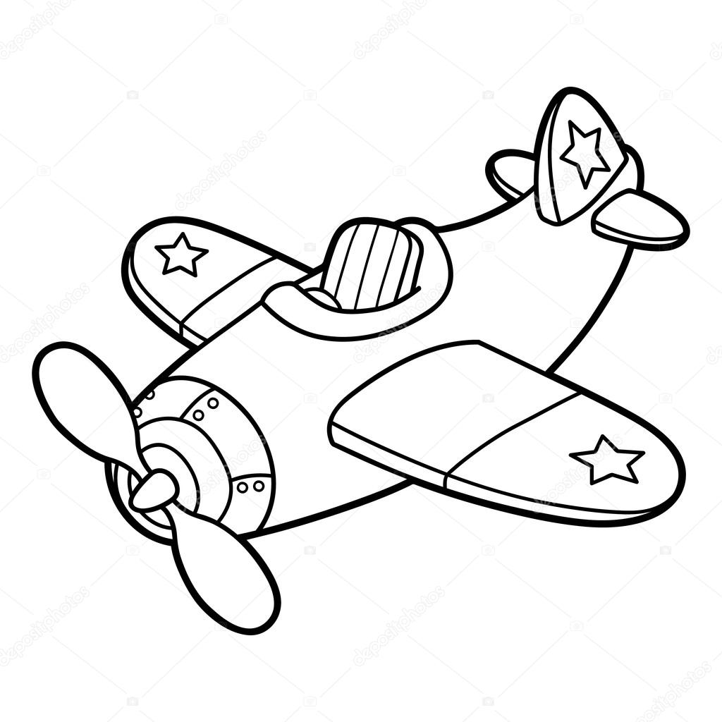 Cute plane outline — Stock Vector © boyusya #98127414