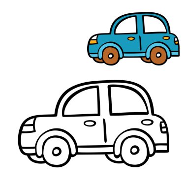 komik basit boyama sayfası.