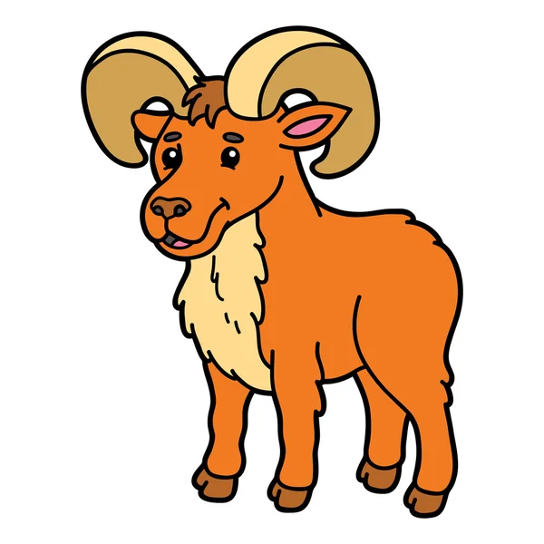 Lindo urial de dibujos animados  . — Vector de stock