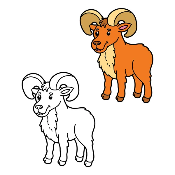 Urial engraçado dos desenhos animados  . —  Vetores de Stock