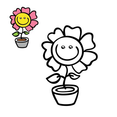 komik basit boyama sayfası.