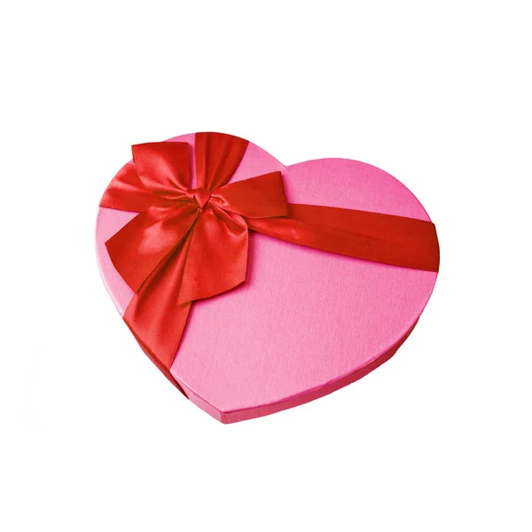 Heart gift box. Isolated on white background. — Stock Photo, Image