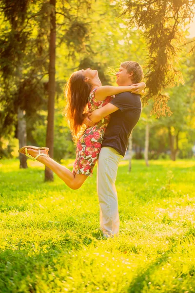 Loving middle-aged couple hugging — Stock Photo, Image