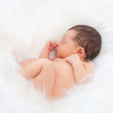 Newborn baby. Peace and security concept. clipart