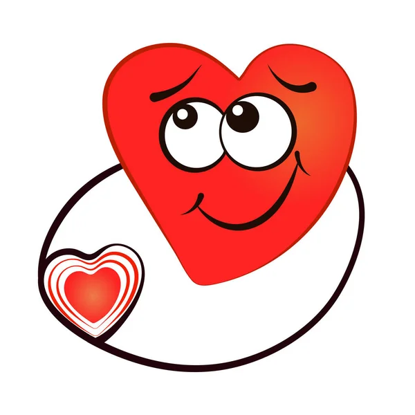 Κόκκινη Θηλυκή Καρδιά Κρατά Μια Μικρή Καρδιά Στο Χαν Της — Διανυσματικό Αρχείο