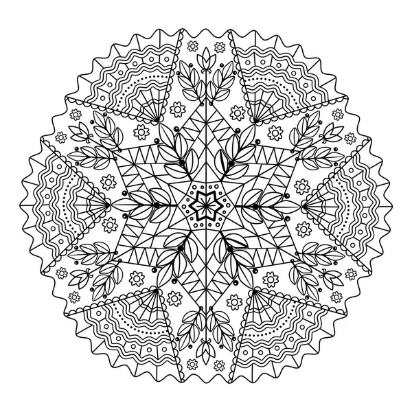 Webcircular Minta Mandala Színező Fehér Háttér — Stock Vector