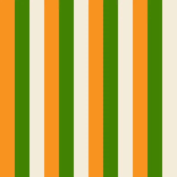 Seamless Pattern Vertical Stripes Colors Irish Flag Orange White Green — 스톡 벡터