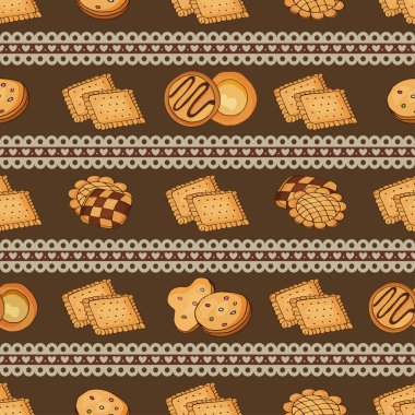 Dantel sınır çizgileriyle kusursuz desenli kurabiyeler.