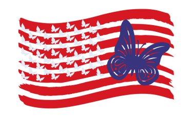 ABD bayrağının kelebek siluetleriyle temsili temsilciliği